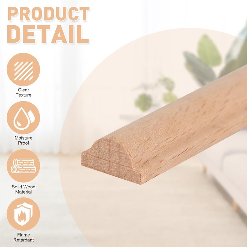 EVERDIJ 20Pcs Unfinished 3D Decorative Wood Trims Molding 15.75x 0.79x0.39in Wood Trim Molding Decorative Molduras Decorativas para Paredes for DIY Wall Door CabinetWardrobe Mantel - Image 4
